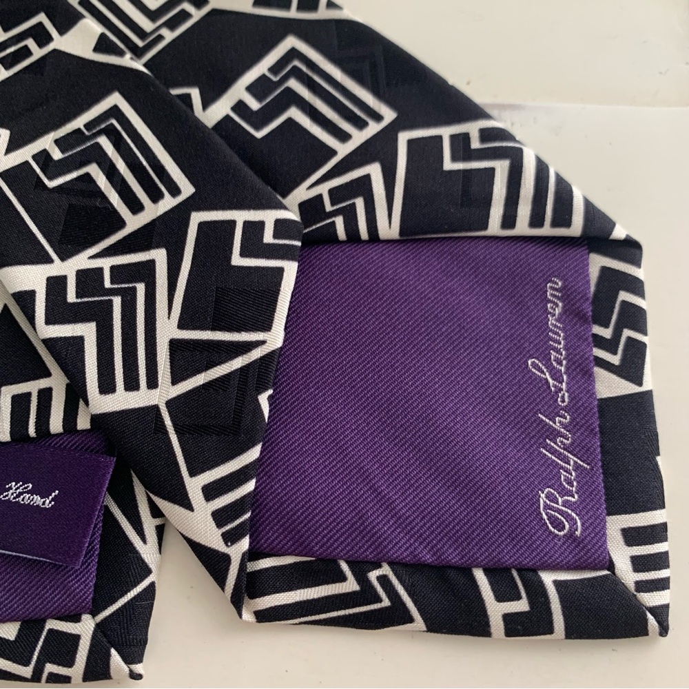 Ralph Lauren Purple Label Geometric Art Deco Tie - Picture 3 of 4